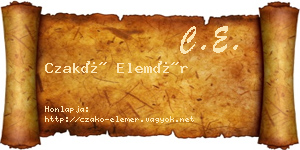 Czakó Elemér névjegykártya